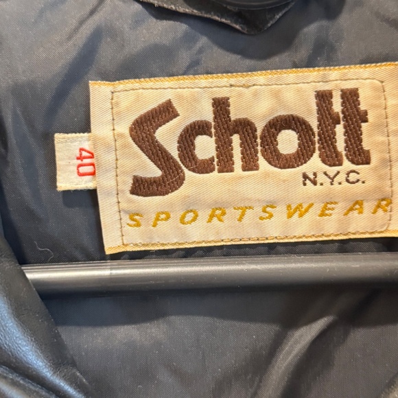 Schott Vintage Black Leather Jacket Size 40 - Picture 4 of 16